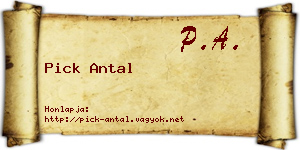 Pick Antal névjegykártya